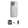 MARSİLYAN™- iPhone 15 Pro Max Kılıf Yankı Işık Özel Seri - Siyah Joko Magic 5D Hayalet Cam + PVD Metal Kamera Lens - TU