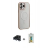 MARSİLYAN™- iPhone 15 Pro Max Kılıf Yankı Işık Özel Seri - Siyah Polymer Nano Ekran Koruyucu + Raze Metal Kamera Lens - LT