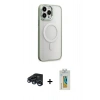 MARSİLYAN™- iPhone 15 Pro Max Kılıf Yankı Işık Özel Seri - Siyah Polymer Nano Ekran Koruyucu + Raze Metal Kamera Lens - LT