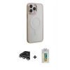 MARSİLYAN™- iPhone 15 Pro Max Kılıf Yankı Işık Özel Seri - Siyah Polymer Nano Ekran Koruyucu + Raze Metal Kamera Lens - GS