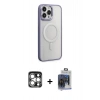MARSİLYAN™- iPhone 15 Pro Max Kılıf Yankı Işık Özel Seri - Siyah Vanessa Magic Cam + PVD Metal Kamera Lens - GS