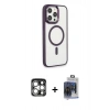 MARSİLYAN™- iPhone 15 Pro Max Kılıf Yankı Işık Özel Seri - Siyah Vanessa Magic Cam + PVD Metal Kamera Lens - GS