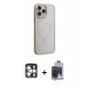 MARSİLYAN™- iPhone 15 Pro Max Kılıf Yankı Işık Özel Seri - Siyah Vanessa Magic Cam + PVD Metal Kamera Lens - GS