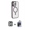 MARSİLYAN™- iPhone 15 Pro Max Kılıf Yankı Işık Özel Seri - Siyah Vanessa Magic Cam + PVD Metal Kamera Lens - LT