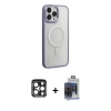 MARSİLYAN™- iPhone 15 Pro Max Kılıf Yankı Işık Özel Seri - Siyah Vanessa Magic Cam + PVD Metal Kamera Lens - LT