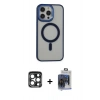 MARSİLYAN™- iPhone 15 Pro Max Kılıf Yankı Işık Özel Seri - Siyah Vanessa Magic Cam + PVD Metal Kamera Lens - LT
