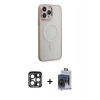 MARSİLYAN™- iPhone 15 Pro Max Kılıf Yankı Işık Özel Seri - Siyah Vanessa Magic Cam + PVD Metal Kamera Lens - LT