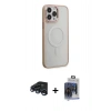 MARSİLYAN™- iPhone 15 Pro Max Kılıf Yankı Işık Özel Seri - Siyah Vanessa Magic Cam + Raze Metal Kamera Lens - LT