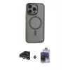 MARSİLYAN™- iPhone 15 Pro Max Kılıf Yankı Işık Özel Seri - Siyah Vanessa Magic Cam + Raze Metal Kamera Lens - GS