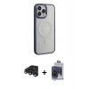 MARSİLYAN™- iPhone 15 Pro Max Kılıf Yankı Işık Özel Seri - Siyah Vanessa Magic Cam + Raze Metal Kamera Lens - LT