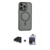 MARSİLYAN™- iPhone 15 Pro Max Kılıf Yankı Işık Özel Seri - Siyah Vanessa Magic Cam + Raze Metal Kamera Lens - LT