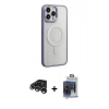 MARSİLYAN™- iPhone 15 Pro Max Kılıf Yankı Işık Özel Seri - Siyah Vanessa Magic Cam + Raze Metal Kamera Lens - GS