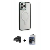 MARSİLYAN™- iPhone 15 Pro Max Kılıf Yankı Işık Özel Seri - Siyah Vanessa Magic Cam + Raze Metal Kamera Lens - GS