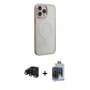 MARSİLYAN™- iPhone 15 Pro Max Kılıf Yankı Işık Özel Seri - Siyah Vanessa Magic Cam + Raze Metal Kamera Lens - SH