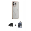 MARSİLYAN™- iPhone 15 Pro Max Kılıf Yankı Işık Özel Seri - Siyah Vanessa Magic Cam + Raze Metal Kamera Lens - TMGI