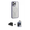 MARSİLYAN™- iPhone 15 Pro Max Kılıf Yankı Işık Özel Seri - Siyah Vanessa Magic Cam + Raze Metal Kamera Lens - TMGI