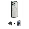 MARSİLYAN™- iPhone 15 Pro Max Kılıf Yankı Işık Özel Seri - Siyah Vanessa Magic Cam + Raze Metal Kamera Lens - TMGI