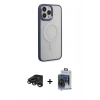 MARSİLYAN™- iPhone 15 Pro Max Kılıf Yankı Işık Özel Seri - Siyah Vanessa Magic Cam + Raze Metal Kamera Lens - TMGI