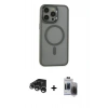 MARSİLYAN™- iPhone 15 Pro Max Kılıf Yankı Işık Özel Seri - Siyah Vanessa Magic Hayalet Cam + Raze Metal Kamera Lens - GS