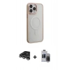 MARSİLYAN™- iPhone 15 Pro Max Kılıf Yankı Işık Özel Seri - Siyah Vanessa Magic Hayalet Cam + Raze Metal Kamera Lens - GS