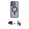MARSİLYAN™- iPhone 15 Pro Max Kılıf Yankı Işık Özel Seri - Siyah Vanessa Magic Hayalet Cam + Raze Metal Kamera Lens - GS
