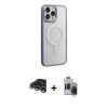 MARSİLYAN™- iPhone 15 Pro Max Kılıf Yankı Işık Özel Seri - Siyah Vanessa Magic Hayalet Cam + Raze Metal Kamera Lens - GS