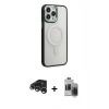 MARSİLYAN™- iPhone 15 Pro Max Kılıf Yankı Işık Özel Seri - Siyah Vanessa Magic Hayalet Cam + Raze Metal Kamera Lens - GS