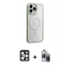 MARSİLYAN™- iPhone 15 Pro Max Kılıf Yankı Işık Özel Seri - Siyah Vanessa Magic Hayalet Cam + PVD Metal Kamera Lens - LT