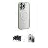 MARSİLYAN™- iPhone 15 Pro Max Kılıf Yankı Işık Özel Seri - Siyah Vanessa Magic Hayalet Cam + Raze Metal Kamera Lens - LT