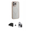 MARSİLYAN™- iPhone 15 Pro Max Kılıf Yankı Işık Özel Seri - Siyah Vanessa Magic Hayalet Cam + Siyah Raze Metal Kamera Lens