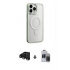 MARSİLYAN™- iPhone 15 Pro Max Kılıf Yankı Işık Özel Seri - Siyah Vanessa Magic Hayalet Cam + Siyah Raze Metal Kamera Lens