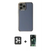 MARSİLYAN™- iPhone 15 Pro Max Kılıf Yankı Serisi - Şeffaf 360 Full Body Arka Koruyucu + PVD Metal Kamera Lens - GI