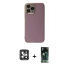 MARSİLYAN™- iPhone 15 Pro Max Kılıf Yankı Serisi - Şeffaf 360 Full Body Arka Koruyucu + PVD Metal Kamera Lens - GI