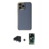 MARSİLYAN™- iPhone 15 Pro Max Kılıf Yankı Serisi - Şeffaf 360 Full Body Arka Koruyucu + Lacivert Raze Metal Kamera Lens