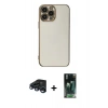 MARSİLYAN™- iPhone 15 Pro Max Kılıf Yankı Serisi - Şeffaf 360 Full Body Arka Koruyucu + Lacivert Raze Metal Kamera Lens