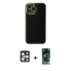 MARSİLYAN™- iPhone 15 Pro Max Kılıf Yankı Serisi - Şeffaf 360 Full Body Arka Koruyucu + PVD Metal Kamera Lens - LT