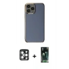 MARSİLYAN™- iPhone 15 Pro Max Kılıf Yankı Serisi - Şeffaf 360 Full Body Arka Koruyucu + PVD Metal Kamera Lens - LT