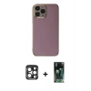 MARSİLYAN™- iPhone 15 Pro Max Kılıf Yankı Serisi - Şeffaf 360 Full Body Arka Koruyucu + PVD Metal Kamera Lens - LT