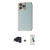MARSİLYAN™- iPhone 15 Pro Max Kılıf Yankı Serisi - Şeffaf Pasifik Cam Ekran Koruyucu + Raze Metal Kamera Lens - LT