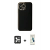 MARSİLYAN™- iPhone 15 Pro Max Kılıf Yankı Serisi - Şeffaf Pasifik Cam Ekran Koruyucu + PVD Metal Kamera Lens - GI