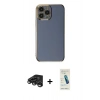 MARSİLYAN™- iPhone 15 Pro Max Kılıf Yankı Serisi - Şeffaf Pasifik Cam Ekran Koruyucu + Raze Metal Kamera Lens - TMGI