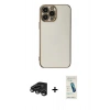 MARSİLYAN™- iPhone 15 Pro Max Kılıf Yankı Serisi - Şeffaf Pasifik Cam Ekran Koruyucu + Raze Metal Kamera Lens - TMGI