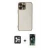 MARSİLYAN™- iPhone 15 Pro Max Kılıf Yankı Serisi - Siyah 360 Mat Full Body Arka Koruyucu + PVD Metal Kamera Lens - GI