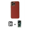 MARSİLYAN™- iPhone 15 Pro Max Kılıf Yankı Serisi - Siyah 360 Mat Full Body Arka Koruyucu + PVD Metal Kamera Lens - GS