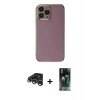 MARSİLYAN™- iPhone 15 Pro Max Kılıf Yankı Serisi - Siyah 360 Mat Full Body Arka Koruyucu + Raze Metal Kamera Lens - GS