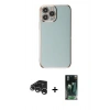 MARSİLYAN™- iPhone 15 Pro Max Kılıf Yankı Serisi - Siyah 360 Mat Full Body Arka Koruyucu + Raze Metal Kamera Lens - GS
