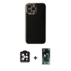 MARSİLYAN™- iPhone 15 Pro Max Kılıf Yankı Serisi - Siyah 360 Mat Full Body Arka Koruyucu + PVD Metal Kamera Lens - TU
