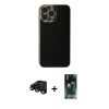 MARSİLYAN™- iPhone 15 Pro Max Kılıf Yankı Serisi - Siyah 360 Mat Full Body Arka Koruyucu + Raze Metal Kamera Lens - SH