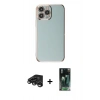 MARSİLYAN™- iPhone 15 Pro Max Kılıf Yankı Serisi - Siyah 360 Mat Full Body Arka Koruyucu + Raze Metal Kamera Lens - TMGI