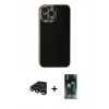 MARSİLYAN™- iPhone 15 Pro Max Kılıf Yankı Serisi - Siyah 360 Mat Full Body Arka Koruyucu + Raze Metal Kamera Lens - TMGI